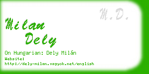 milan dely business card
